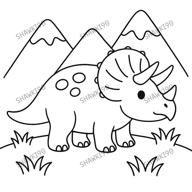 Cute Dinosaurs Coloring Pages