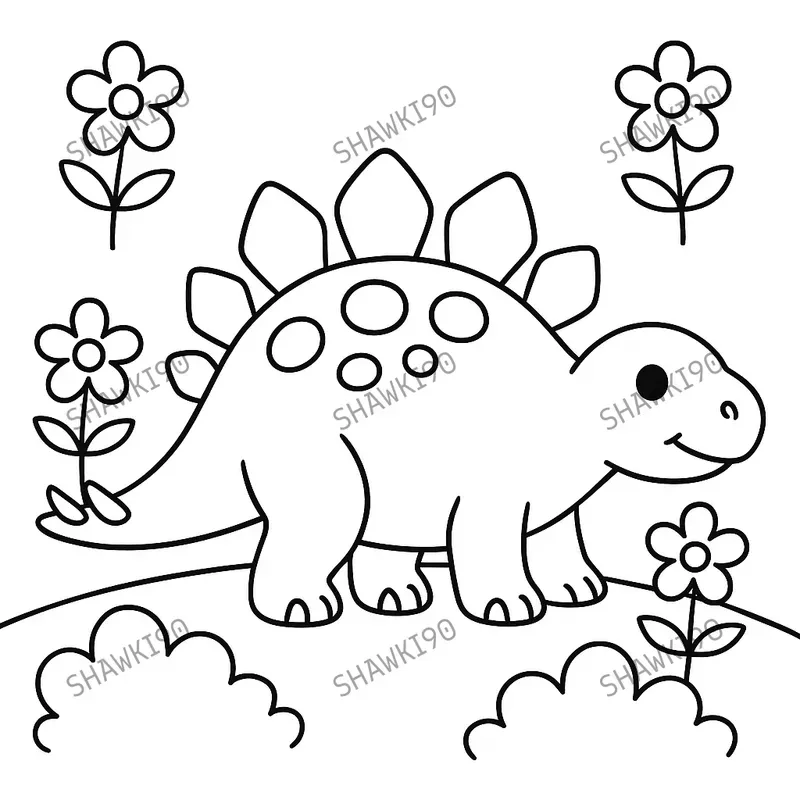 Cute Dinosaurs Coloring Pages
