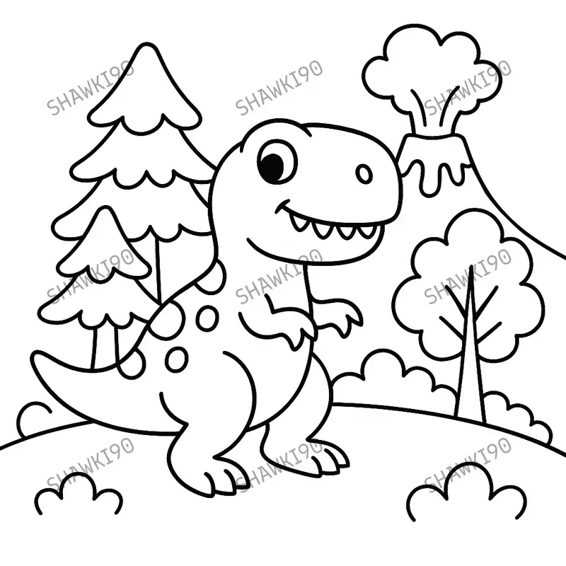 Cute Dinosaurs Coloring Pages