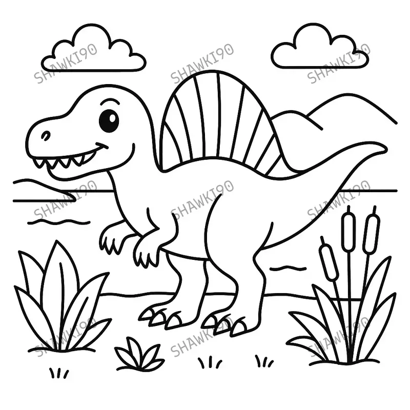 Cute Dinosaurs Coloring Pages