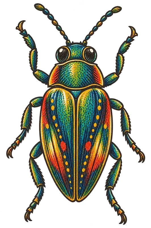 Block Print Bug Clip Art