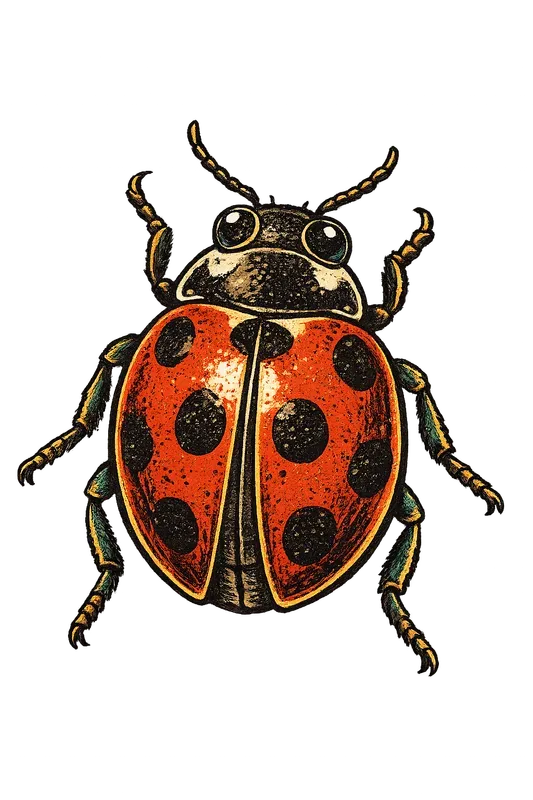 Block Print Bug Clip Art