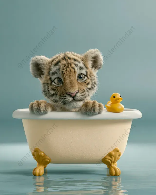 Cute 3D Animal Bath Art