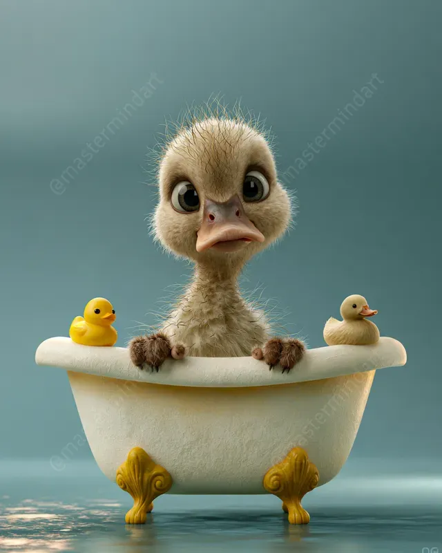 Cute 3D Animal Bath Art