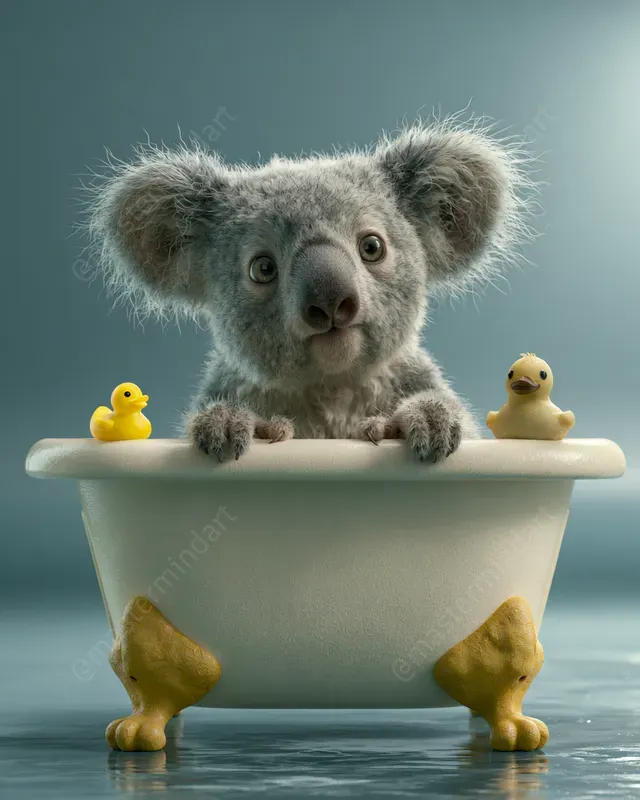 Cute 3D Animal Bath Art