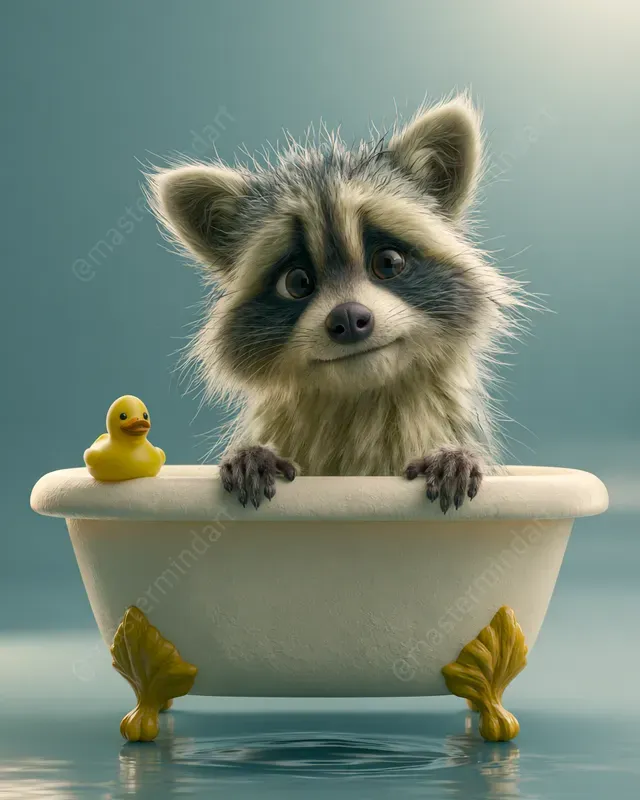 Cute 3D Animal Bath Art