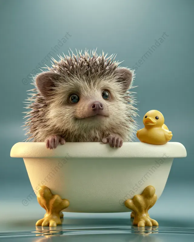 Cute 3D Animal Bath Art