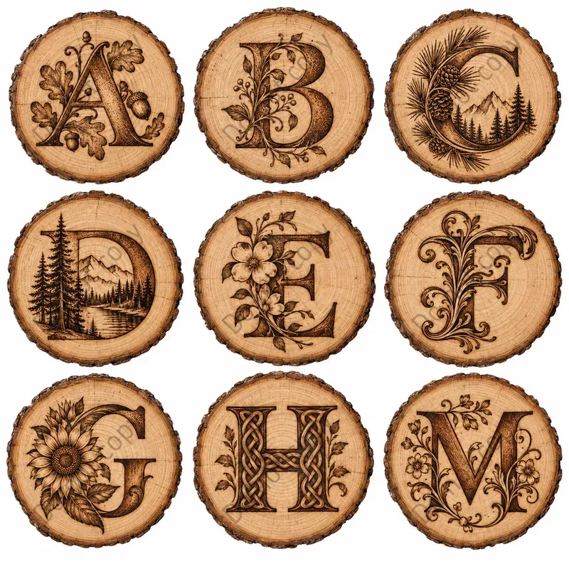 Wood Burned Clipart Art Any Themes