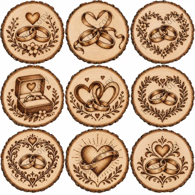Wood Burned Clipart Art Any Themes