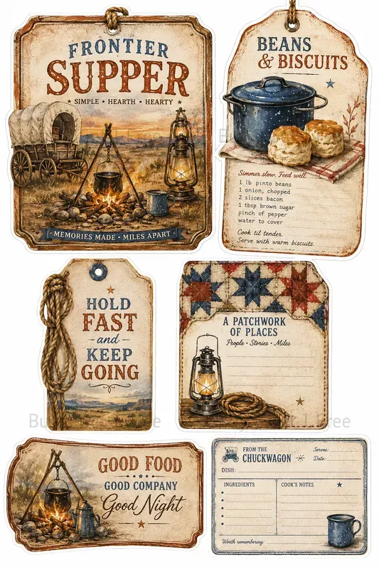 Western Printable Recipe Tag Sheets