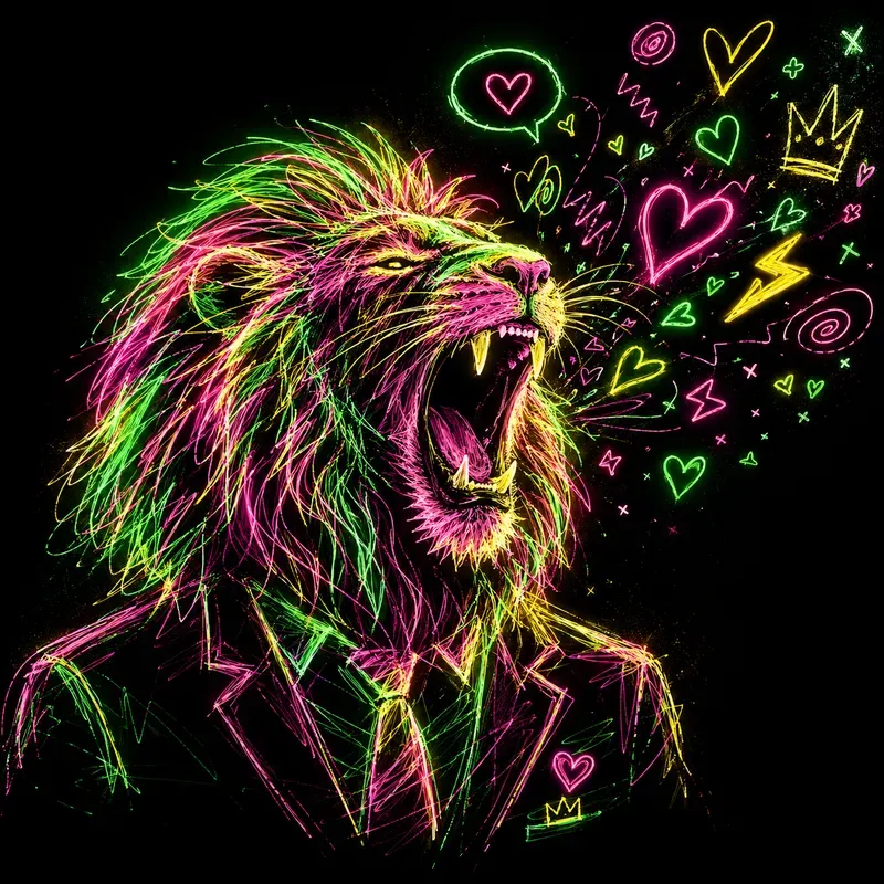 Neon Scribble Soul Art