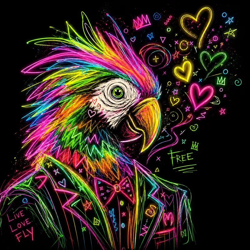 Neon Scribble Soul Art