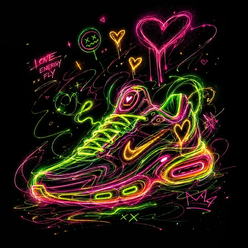 Neon Scribble Soul Art