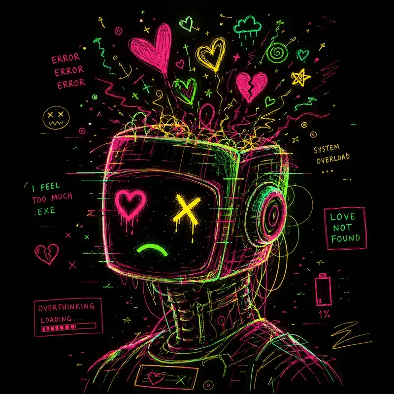 Neon Scribble Soul Art