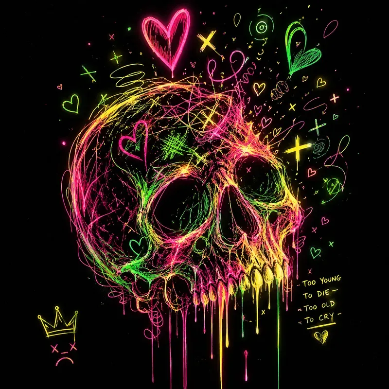 Neon Scribble Soul Art
