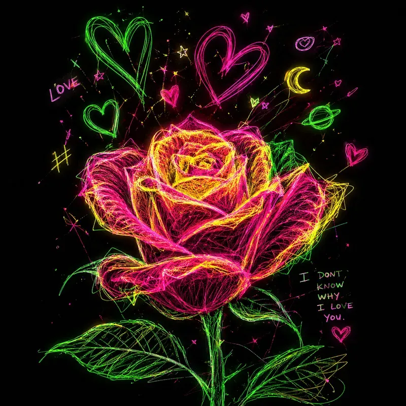 Neon Scribble Soul Art