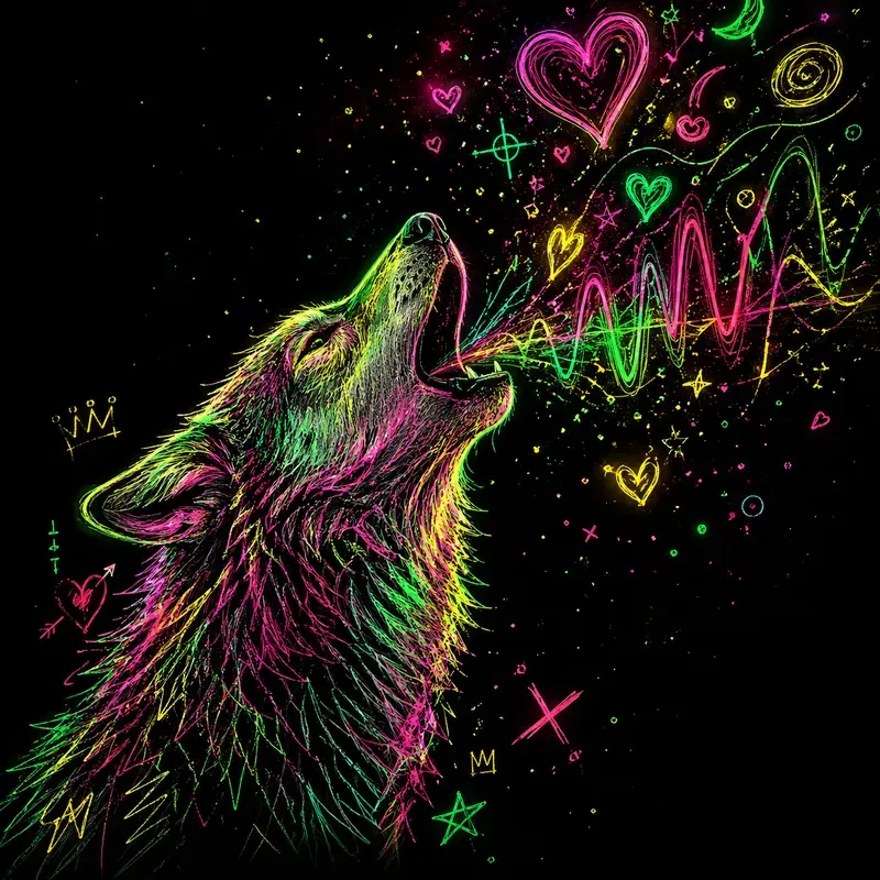 Neon Scribble Soul Art