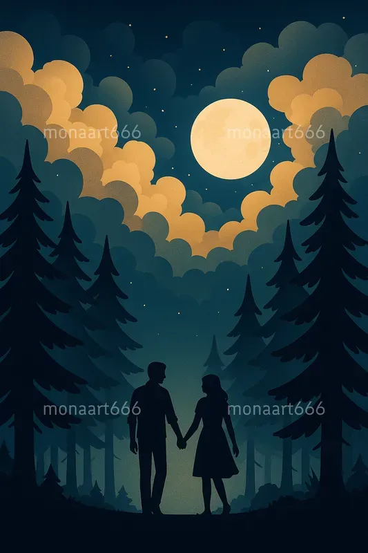 Midnight Gold Silhouettes