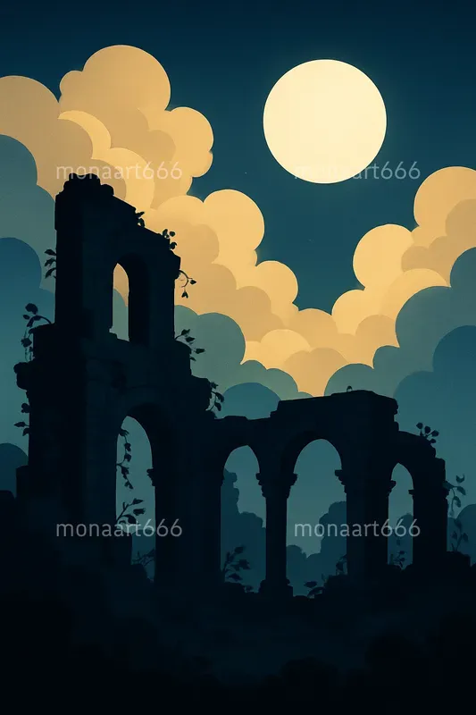 Midnight Gold Silhouettes