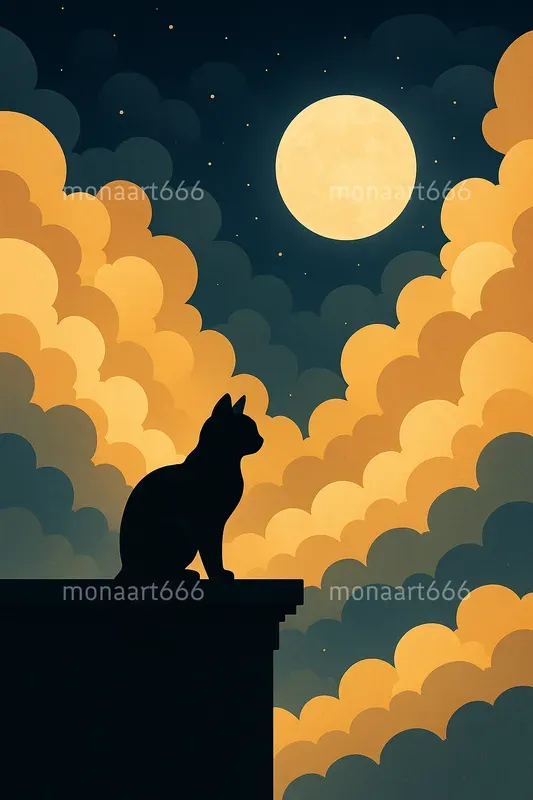 Midnight Gold Silhouettes