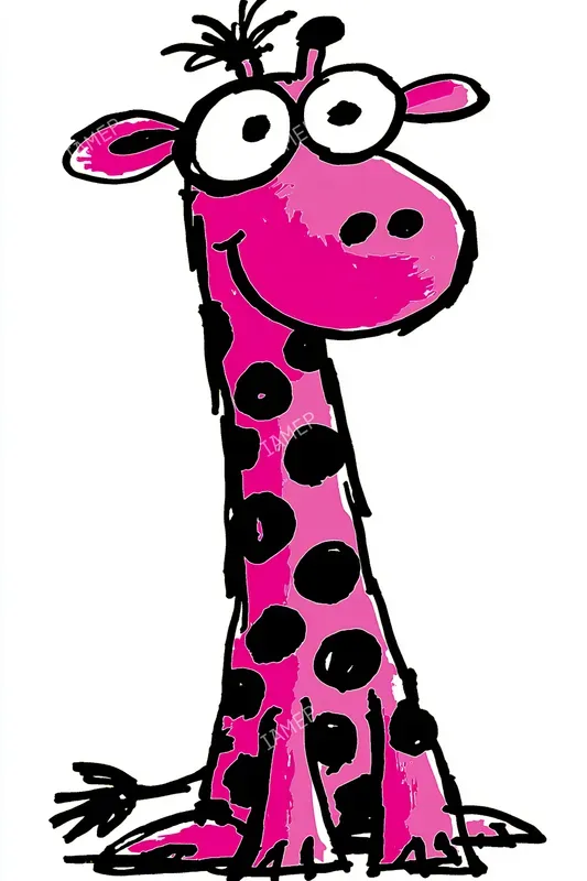Whimsical Pink Doodle Portraits