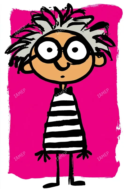 Whimsical Pink Doodle Portraits