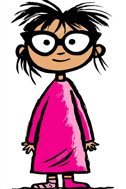 Whimsical Pink Doodle Portraits