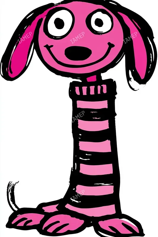Whimsical Pink Doodle Portraits