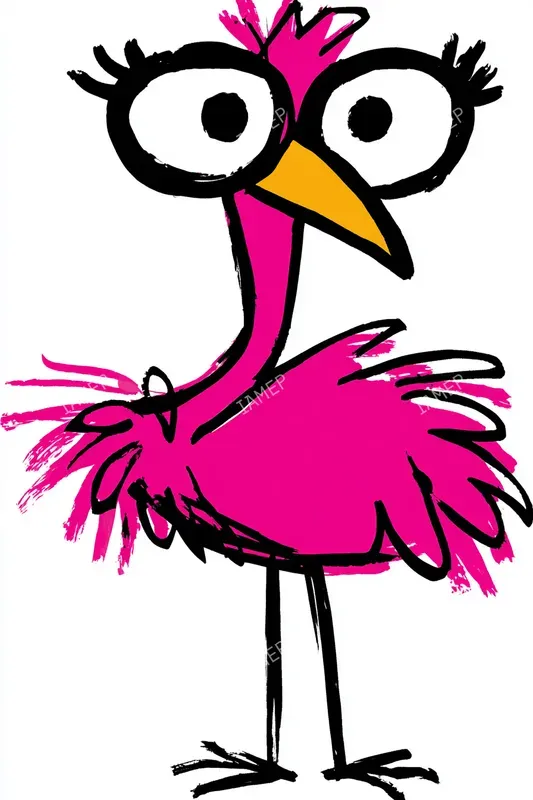 Whimsical Pink Doodle Portraits