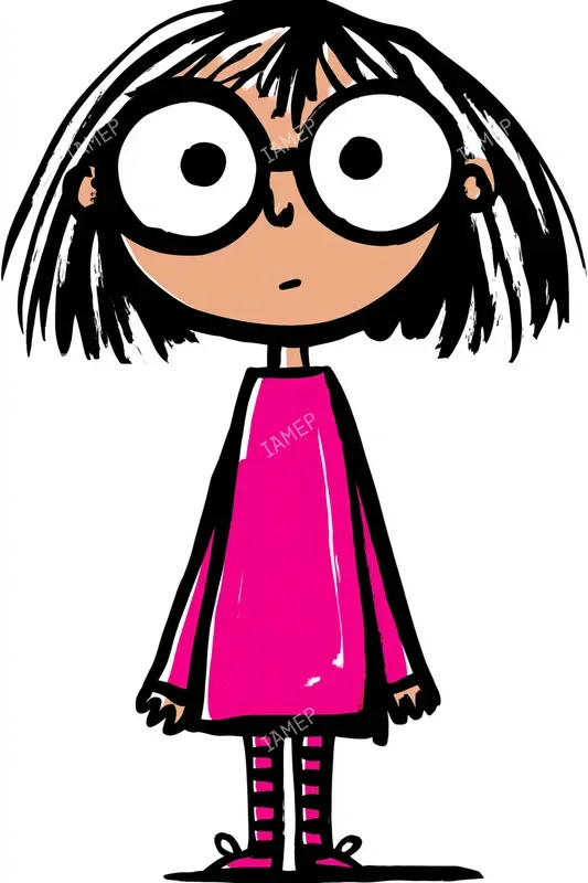 Whimsical Pink Doodle Portraits