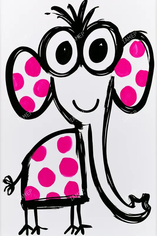 Whimsical Pink Doodle Portraits