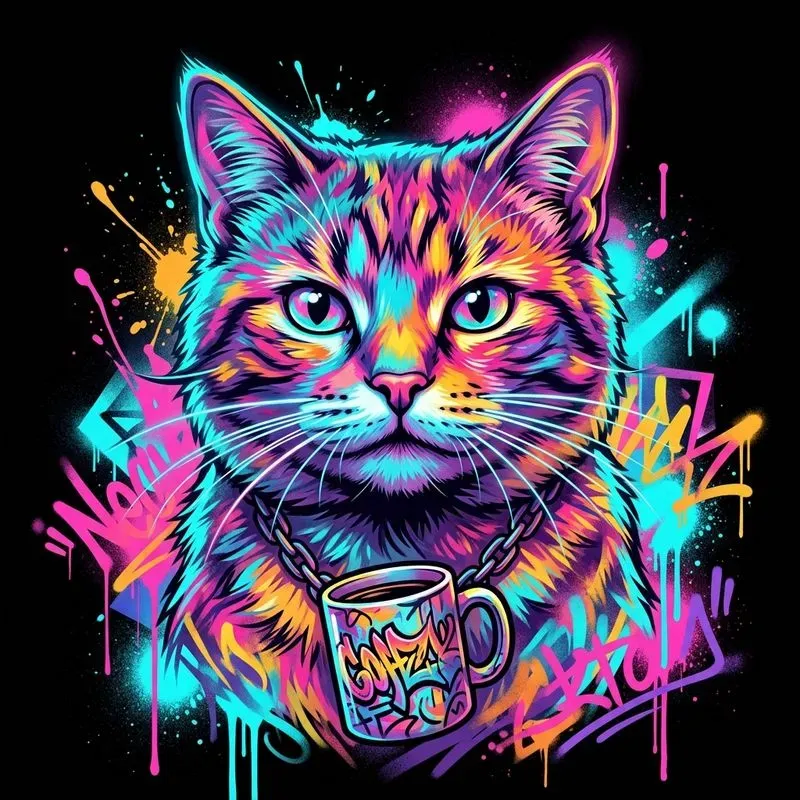 Neon Graffiti Animal Tshirt Designs
