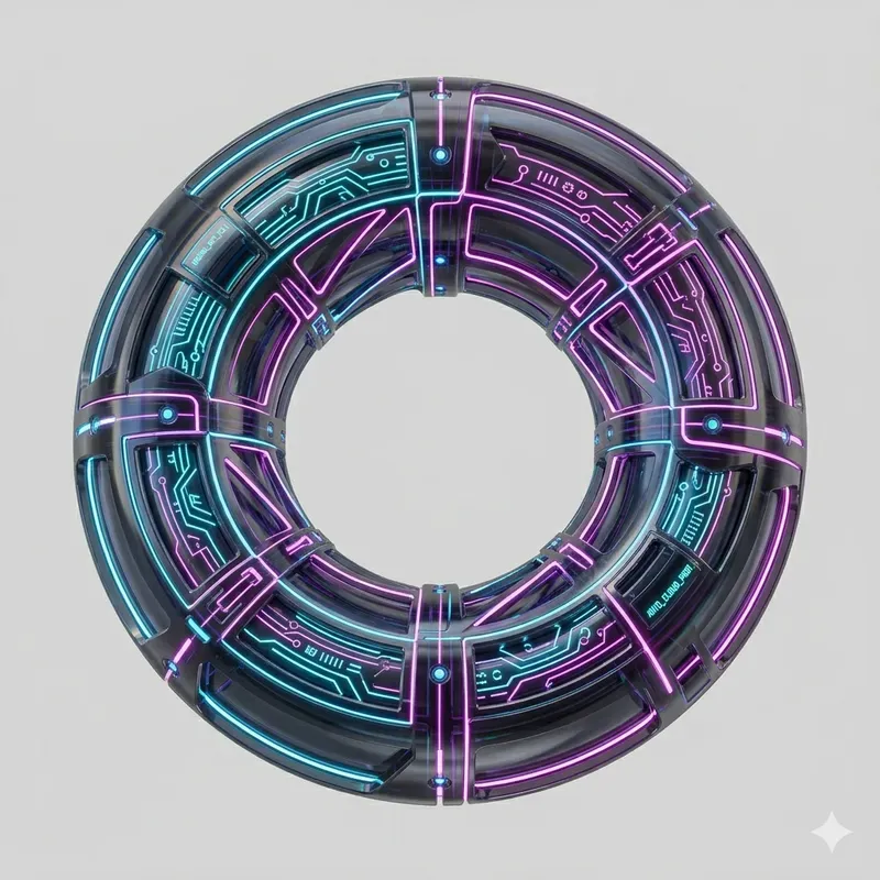 3D Abstract Cybernetic UI Icons