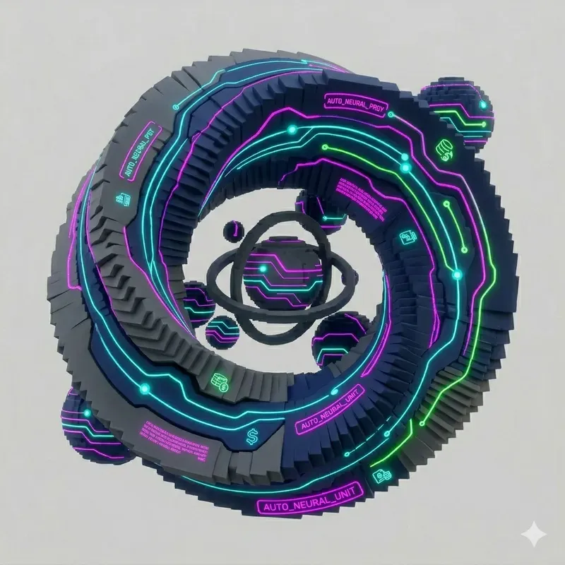 3D Abstract Cybernetic UI Icons