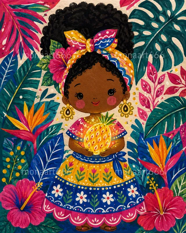 Vibrant Tropical Folk Art Muses