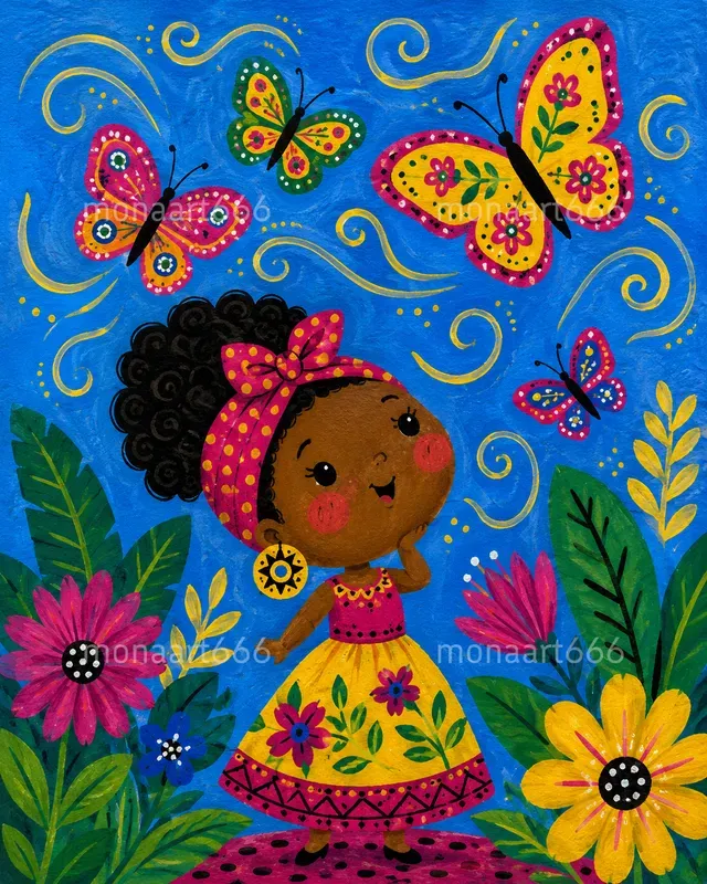Vibrant Tropical Folk Art Muses