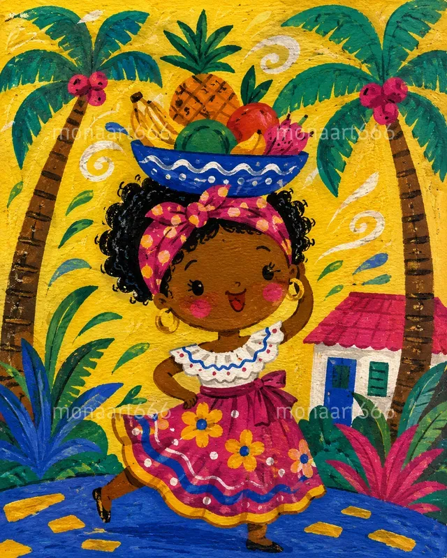 Vibrant Tropical Folk Art Muses