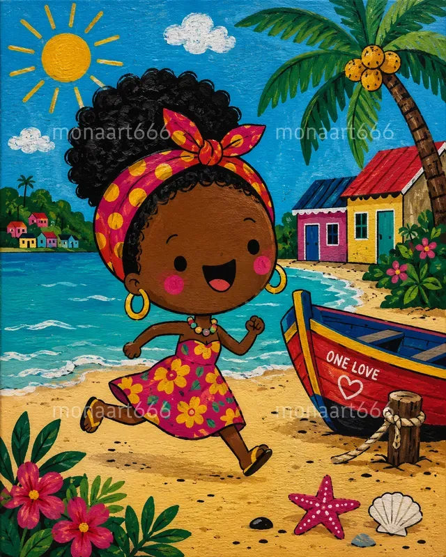 Vibrant Tropical Folk Art Muses