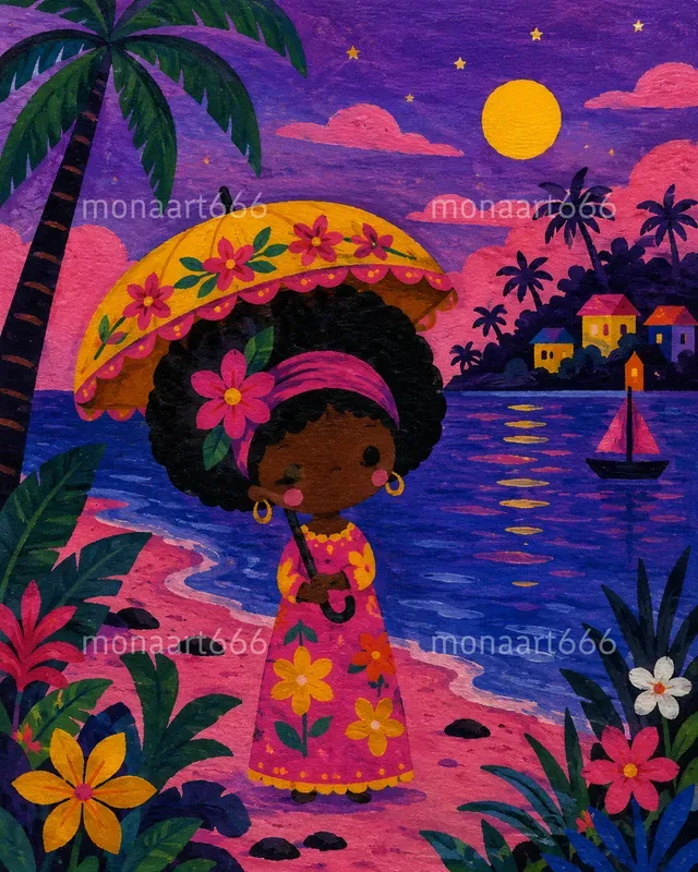 Vibrant Tropical Folk Art Muses