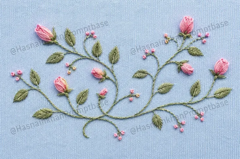 Floral Vine Hand Embroidery Patterns