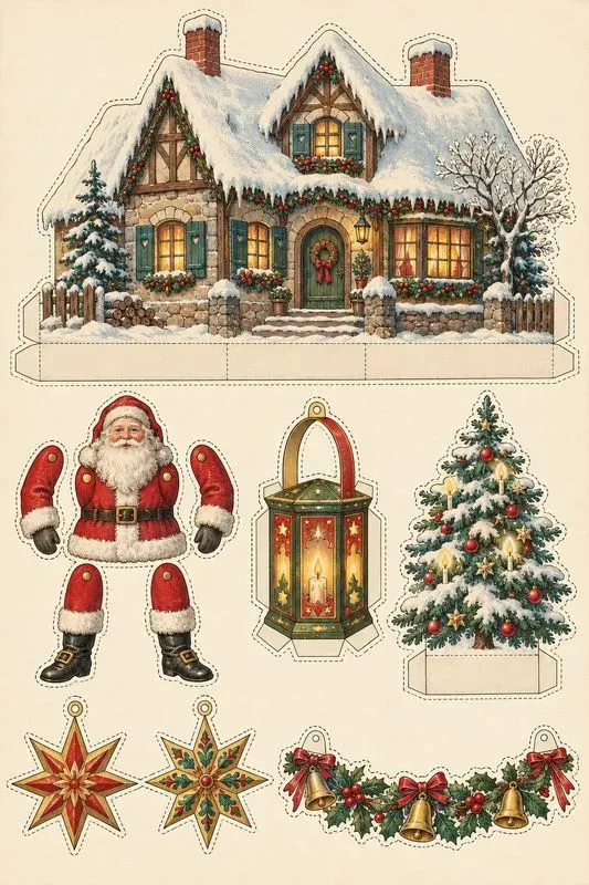 Vintage Christmas Paper Cutouts
