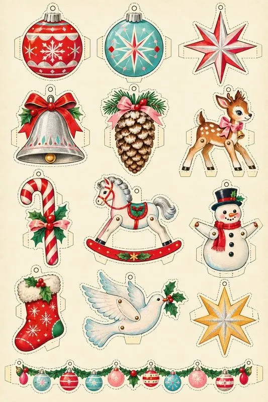 Vintage Christmas Paper Cutouts