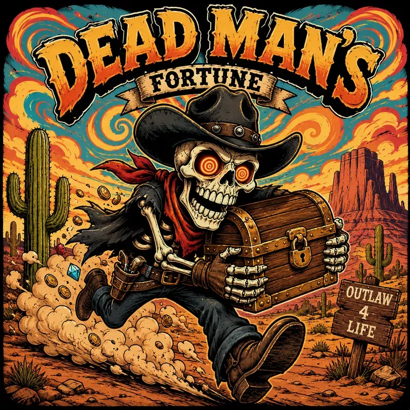 Retro Skeleton Wild West Art