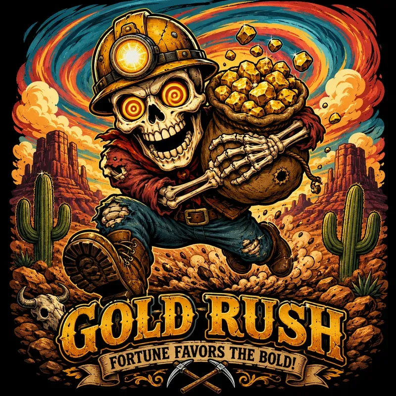 Retro Skeleton Wild West Art