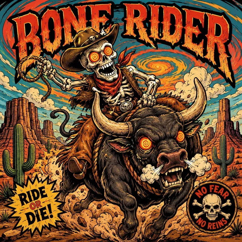 Retro Skeleton Wild West Art