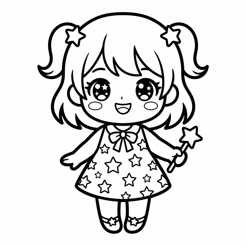 Chibi Anime Coloring Pages Generator