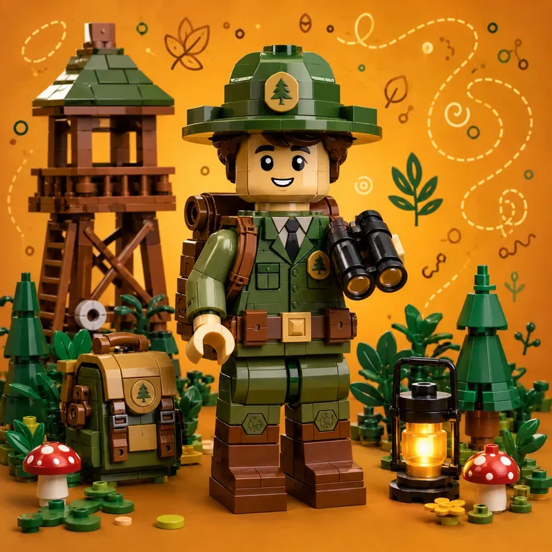 Playful Brick Toy Character Scenes