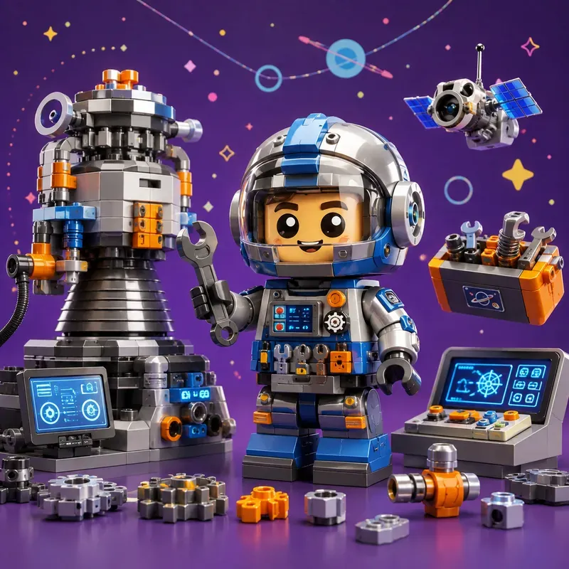 Playful Brick Toy Character Scenes