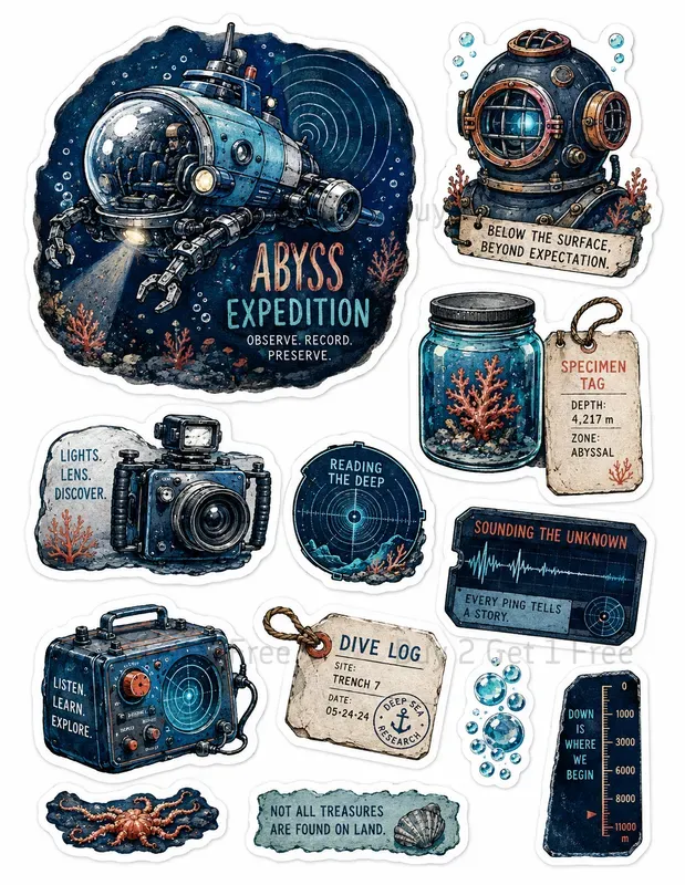 Western Retro Media Object Stickers