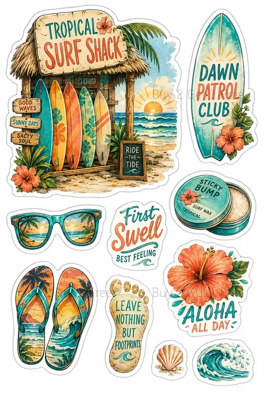 Western Retro Media Object Stickers